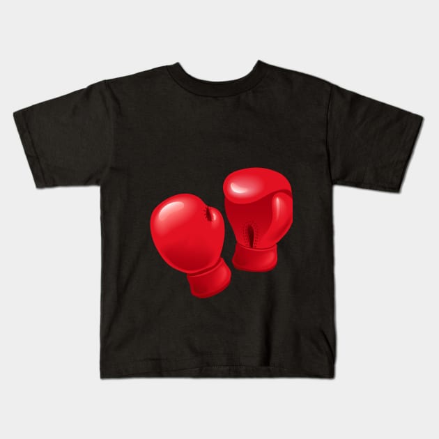 Boxing Gloves Kids T-Shirt by whantz1165